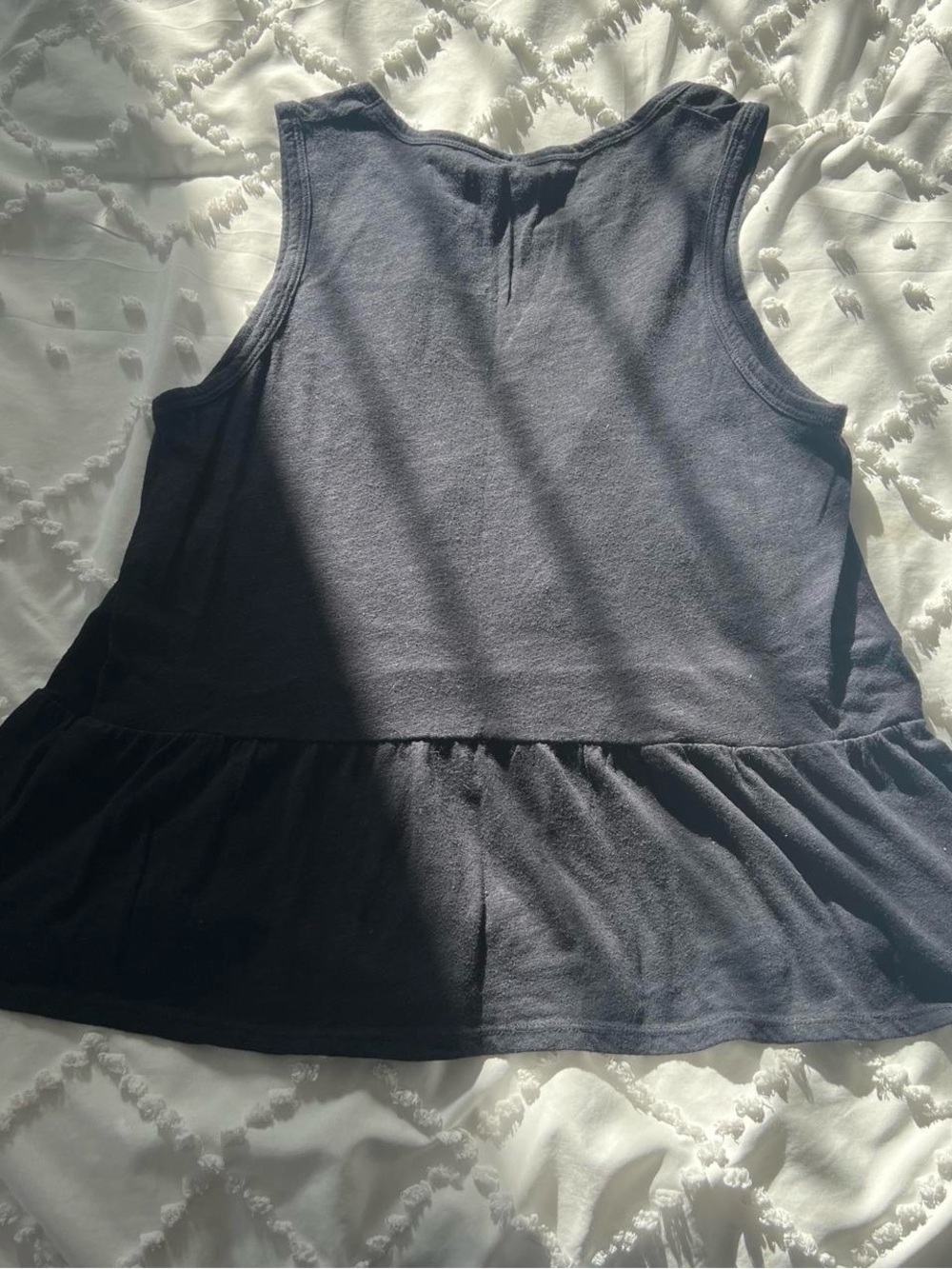 Abercrombie & Fitch Black Peplum Babydoll Tank Top Size S